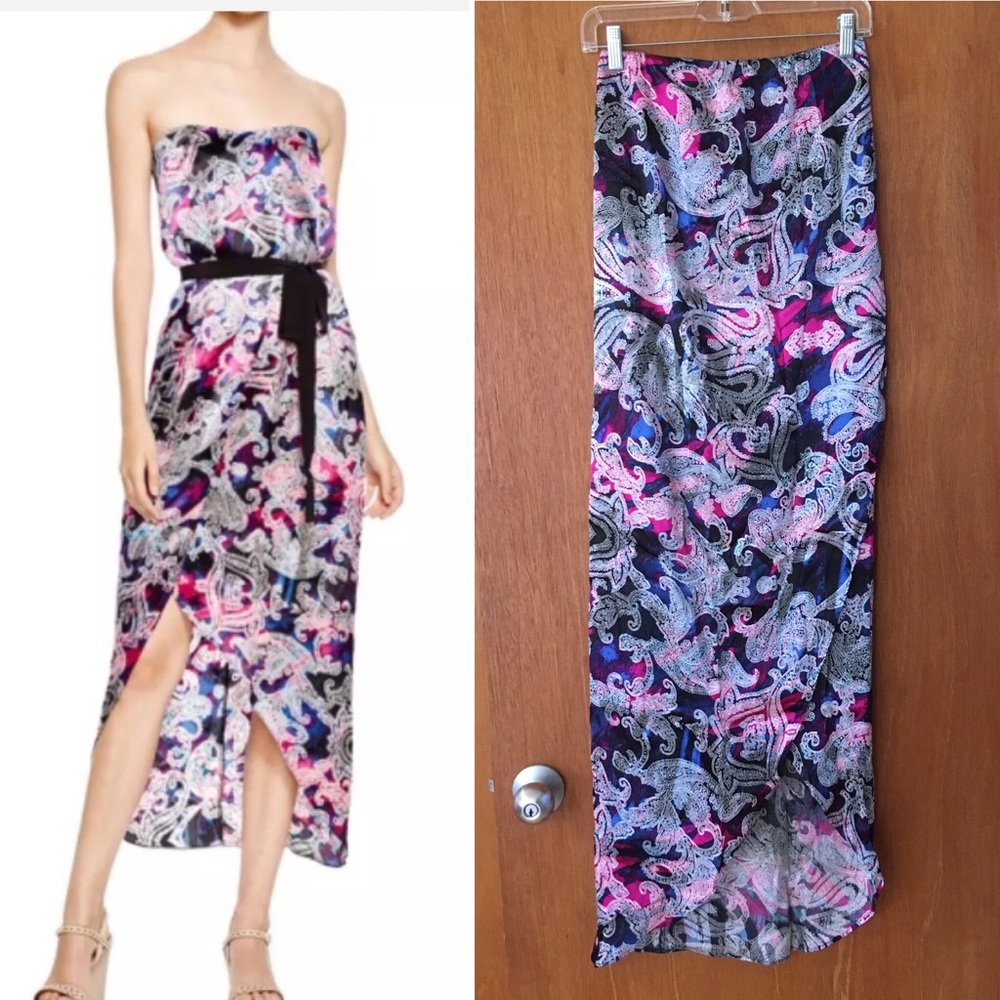 C. VINCENT • Silk Strapless Midi Dress